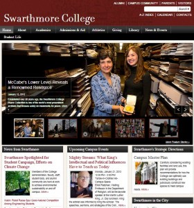 Swarthmore website screenshot